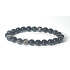 Obsidian silver shiny bracelet elastic natural stone, ball 8 mm / 16-17 cm, rescue stone