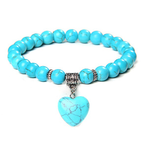 Tyrkenite + Heart bracelet elastic natural stone, bead 8 mm / 19 cm, stone of young people, looking for a life goal Tyrkenite + Heart bracelet elastic natural stone, bead 8 mm / 19 cm, stone of young people, looking for a life goal