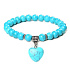 Tyrkenite + Heart bracelet elastic natural stone, bead 8 mm / 19 cm, stone of young people, looking for a life goal
