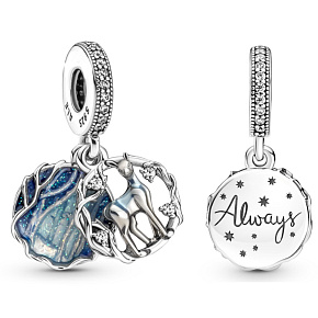 Sterling silver 925 Harry Potter - Snape's patron in the form of a rope, 2in1 pendant bracelet