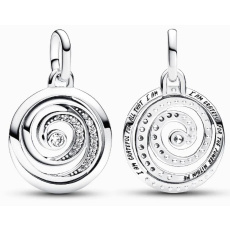 Charm Sterling Silver 925 Spiral - Mini Medallion, Pendant Bracelet Symbol