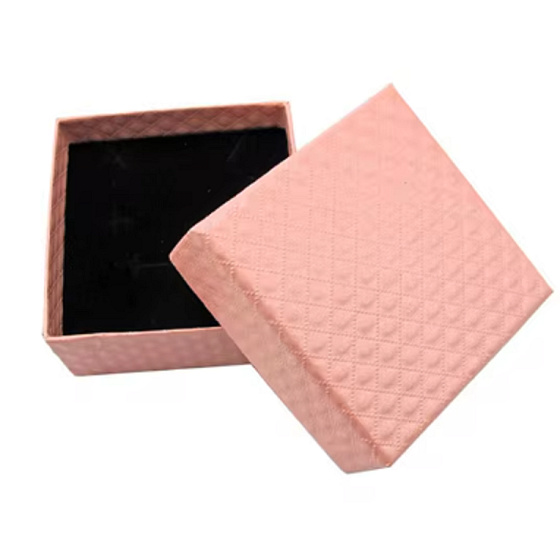 Gift box textured paper with sponge for jewelry orange 5.1 x 5 x 3.3 cm 1 piece