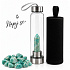 Glass crystal water bottle Drink the Truth – Natural amazonite point | 550 ml