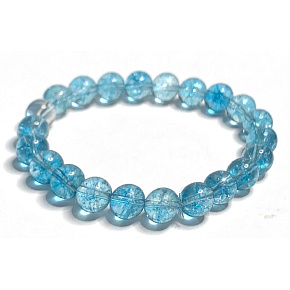 Topaz bracelet elastic natural stone, ball 8 mm / 16 - 17 cm, stone of wisdom