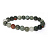 Heliotrope / Bloodstone matte bracelet elastic natural stone, ball 8 mm / 16 -17 cm, stone of courage