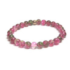 Quartz red bracelet elastic natural stone, ball 6 mm / 16-17 cm, the most perfect healer