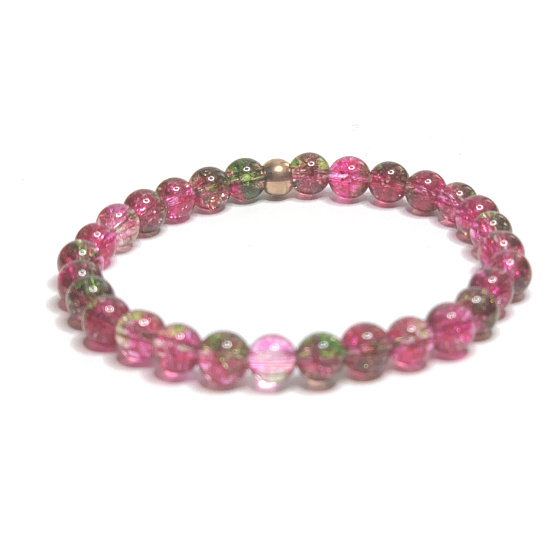 Quartz red bracelet elastic natural stone, ball 6 mm / 16-17 cm, the most perfect healer