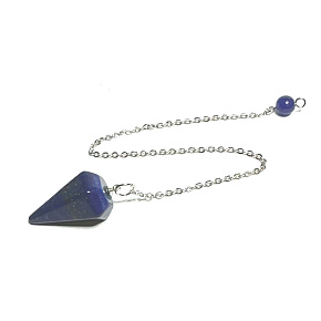 Lapis Lazuli pendulum natural stone 2,5 cm + 18 cm chain with bead, harmony stone