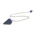 Lapis Lazuli pendulum natural stone 2,5 cm + 18 cm chain with bead, harmony stone