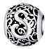 Sterling silver 925 Magic alphabet letter S with flowers, bead for bracelet
