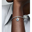 Sterling silver 925 Blue butterfly and quote - one of a kind, 2in1 nature bracelet pendant