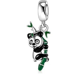 Charm Sterling silver 925 Panda on branch, animal bracelet pendant Charm Sterling silver 925 Panda on branch, animal bracelet pendant