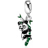 Charm Sterling silver 925 Panda on branch, animal bracelet pendant