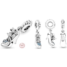 Charm Sterling silver 925 Disney Cinderella slipper, pendant for bracelet
