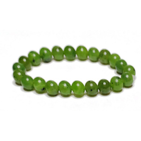 Jade Canadian bracelet elastic natural stone, ball 8 mm / 16 - 17 cm, stone of peace