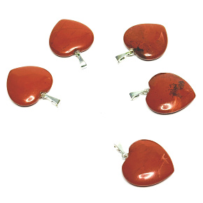 Jasper red heart pendant natural stone, 2 cm 1 piece, full care stone