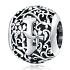 Sterling silver 925 Magic alphabet letter I with flowers, bead for bracelet