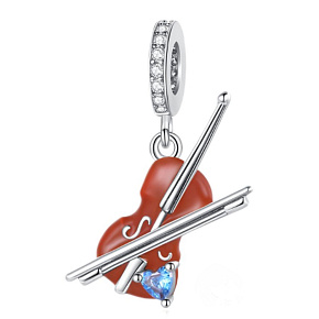 Charm Sterling silver 925 Violin, pendant on bracelet interests Charm Sterling silver 925 Violin, pendant on bracelet interests