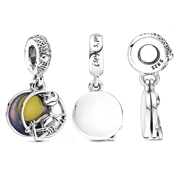 Charm Sterling silver 925 Jack Skellington - Nightmare before Christmas, 2in1 Christmas bracelet pendant