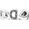 Sterling silver 925 Alphabet letter D, bead for bracelet