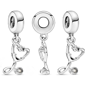 Sterling Silver 925 Stethoscope Heart Pendant Bracelet Interests Sterling Silver 925 Stethoscope Heart Pendant Bracelet Interests