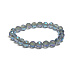 Crystal Aqua aura blue facet semi-metallic finish, bracelet elastic natural stone, bead 8 mm / 16 - 17 cm, stone stones