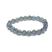 Crystal Aqua aura blue facet semi-metallic finish, bracelet elastic natural stone, bead 8 mm / 16 - 17 cm, stone stones