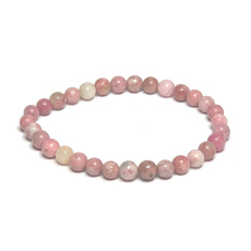 Rhodonite bracelet elastic natural stone, ball 6 mm / 16 - 17 cm, stone of forgiveness