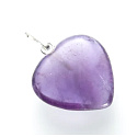 Amethyst Heart Pendant natural stone 20 mm, stone of kings and bishops