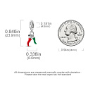 Sterling silver 925 Chilli pepper - for lovers of good cuisine, 2in1 pendant for bracelet, food and drink