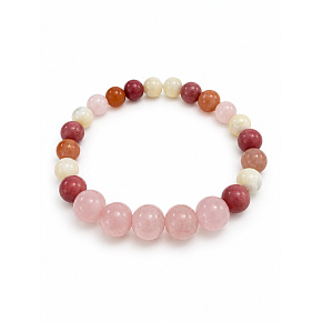 Bracelet with a story – I love you, Mom, natural minerals, 8 mm bead / wrist 16–18 cm