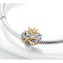 Sterling Silver 925 Queen of Hearts - Infinity and Heart with Crown, Love Bracelet Bead
