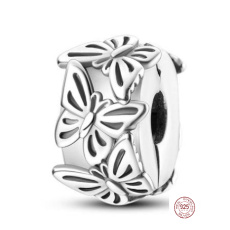 Charm Sterling silver 925 Butterfly poetry, stopper, clip bead on bracelet animal