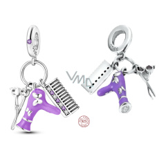 Sterling silver 925 Hairdresser - hairdryer, scissors, 3in1 comb, bracelet pendant symbol Sterling silver 925 Hairdresser - hairdryer, scissors, 3in1 comb, bracelet pendant symbol
