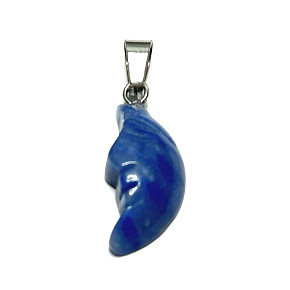 Kyanite Moon Pendant 2,2 x 10 mm natural stone, hand carved, stone link Kyanite Moon Pendant 2,2 x 10 mm natural stone, hand carved, stone link