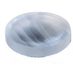Selenite carved natural stone bowl 50 - 60 g, 60 - 65 mm, angel energy