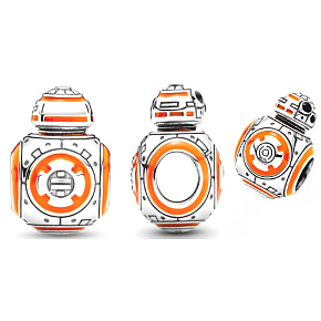 Sterling silver 925 Marvel Star Wars Droid BB-8, bracelet bead