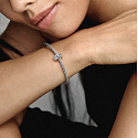 Charm Sterling silver 925 Beauty of the heavens, sun/moon, with cubic zirconia stopper, clip bead on universe bracelet