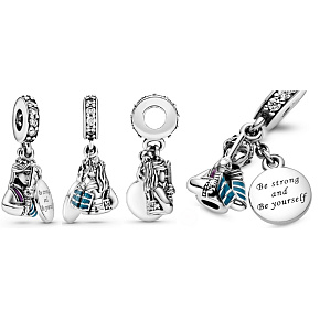 Charm Sterling silver 925 Disney Mulan, movie bracelet pendant