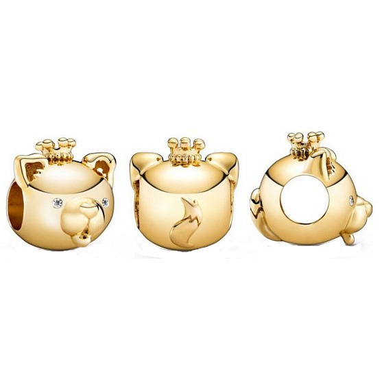 Charm Sterling silver 925 Dog is the eleventh animal in the 12-year cycle of the Chinese zodiac sign, bead for bracelet