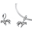 Charm Sterling Silver 925 Zebra Horse in Pajamas, Animal Bracelet Pendant