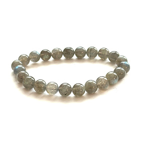 Black Labradorite Bracelet 8mm/16 - 17cm Quality AA STONE OF FULFILLED DREAMS