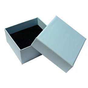 Krabička texturovaný papír s houbičkou na šperky světle modrá 7 x 7 x 3,5 cm