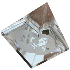 Glass pyramid clear, Pisces zodiac sign Glass pyramid clear, Pisces zodiac sign
