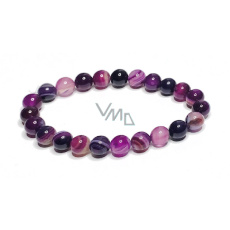 Agate purple bracelet elastic natural stone, ball 8 mm / 16 - 17 cm Agate purple bracelet elastic natural stone, ball 8 mm / 16 - 17 cm