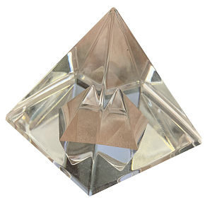 Glass pyramid in pyramid 40 mm crystal - glass paperweight