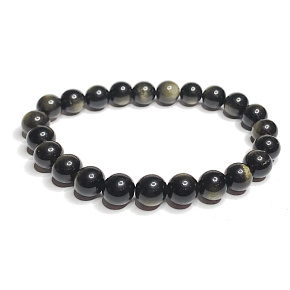 Obsidian gold bracelet elastic natural stone, ball 8 mm / 16-17 cm, rescue stone Obsidian gold bracelet elastic natural stone, ball 8 mm / 16-17 cm, rescue stone