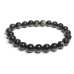 Obsidian gold bracelet elastic natural stone, ball 8 mm / 16-17 cm, rescue stone