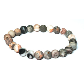 Jasper Zebra bracelet elastic natural stone, ball 8 mm / 16-17 cm, stone of positive energy