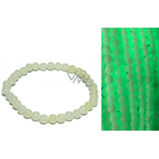 Jade Luminois Light Phosphorescent, yellow glow in the dark, bracelet elastic natural stone, bead 6 mm / 16 - 17 cm Jade Luminois Light Phosphorescent, yellow glow in the dark, bracelet elastic natural stone, bead 6 mm / 16 - 17 cm